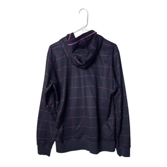 Under Armour XL Mens Black & Purple Hoodie Sweatshirt With Grid Pattern - Picture 2 of 4